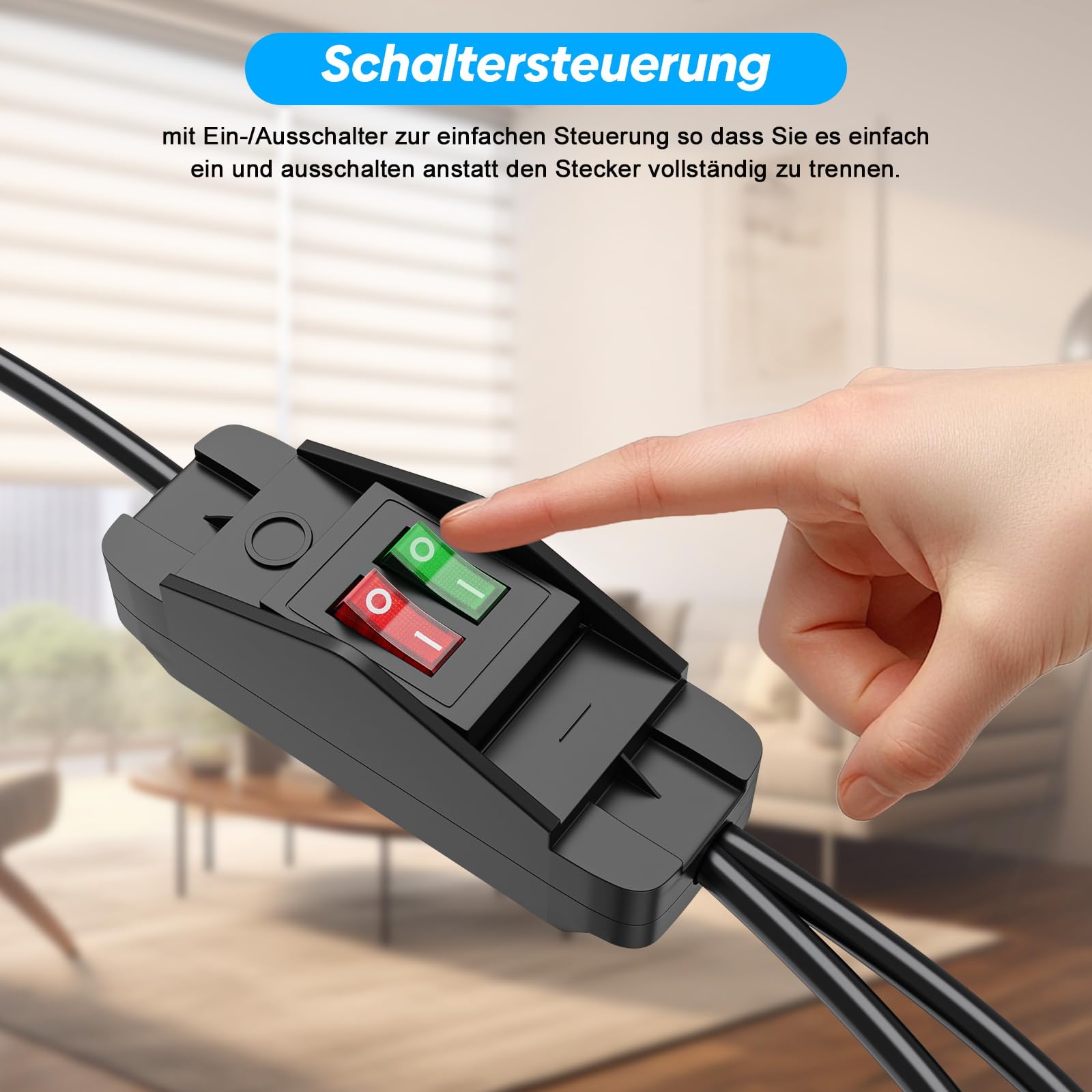 HITRENDS Cavo di prolunga da esterno con interruttore per prese IP44, per casa, ufficio ed esterno, rete 3 x 1,5 mm², max. 250 V/16 A, 10 m, nero