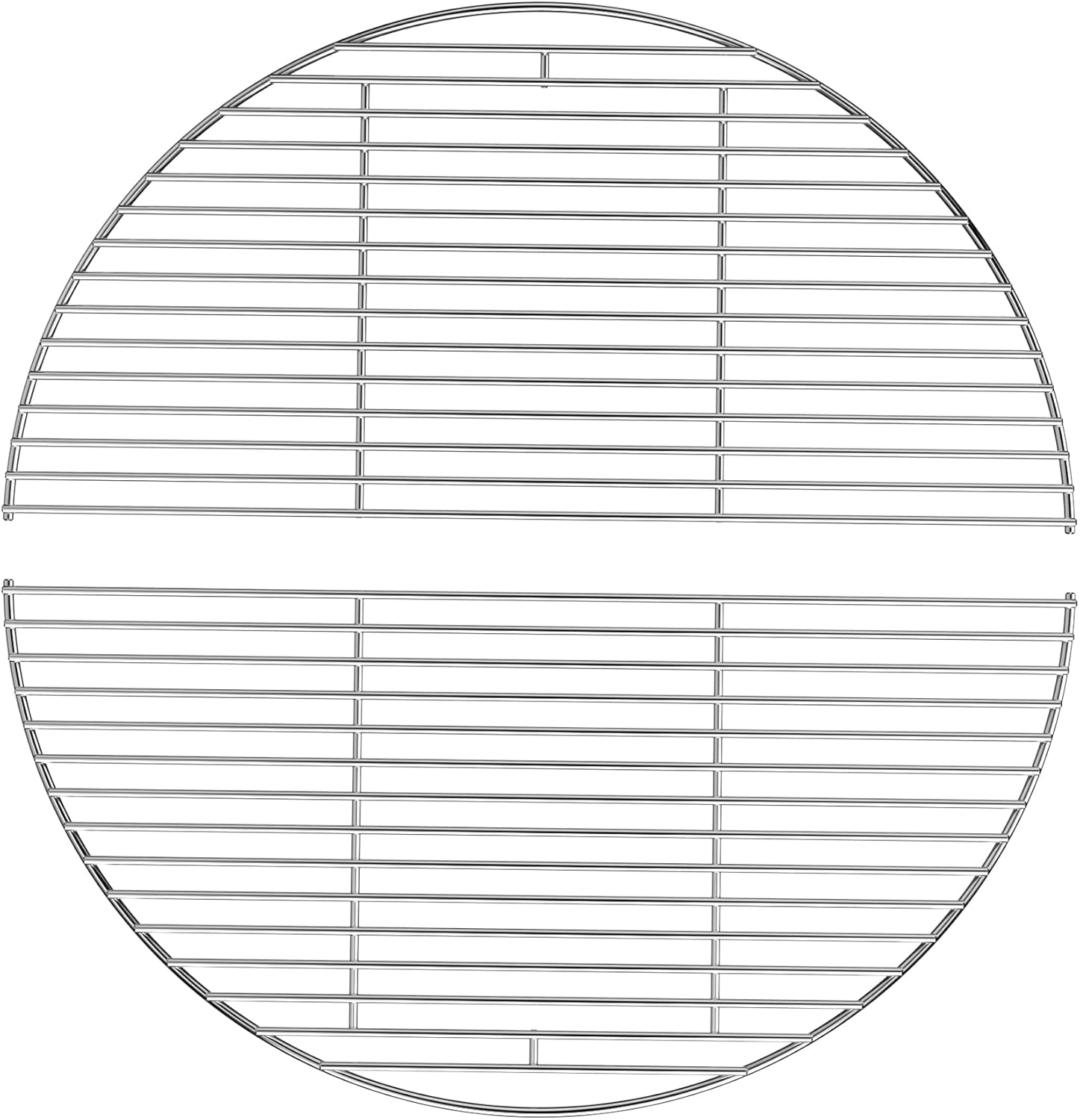 Skyflame 18" Half-Moon Cooking Grate, 2-Pack Stainless Steel Grill Grate Compatible with Kamado Joe Classic Joe Series, Large Big Green Egg and Other Round 18-inch Charcoal Grills