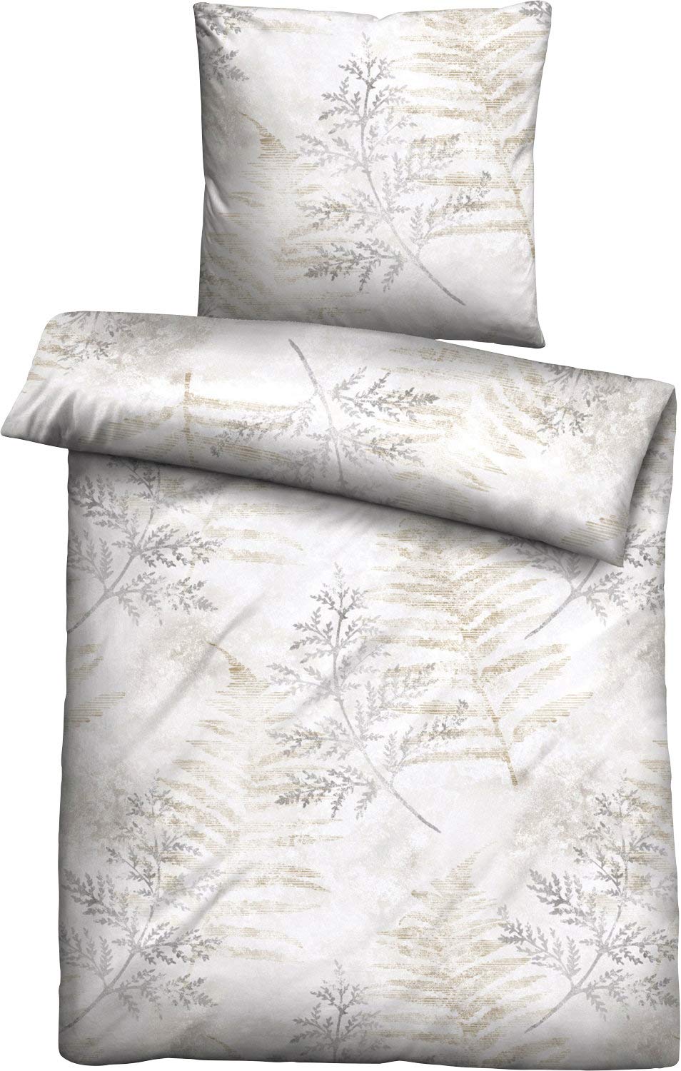 Biberna0075844 Single Jersey Bed Linen Set with Pillowcase 1x 155 x 220 cm and 1x 80 x 80 cm Grey