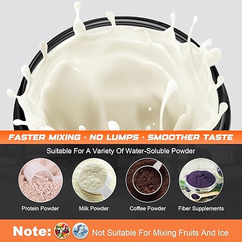 Miniatura 5 de Botella agitadora eléctrica de proteínas, vaso mezclador eléctrico de 24 onzas, mezclador recargable por USB Tritan, tazas agitadoras portátiles