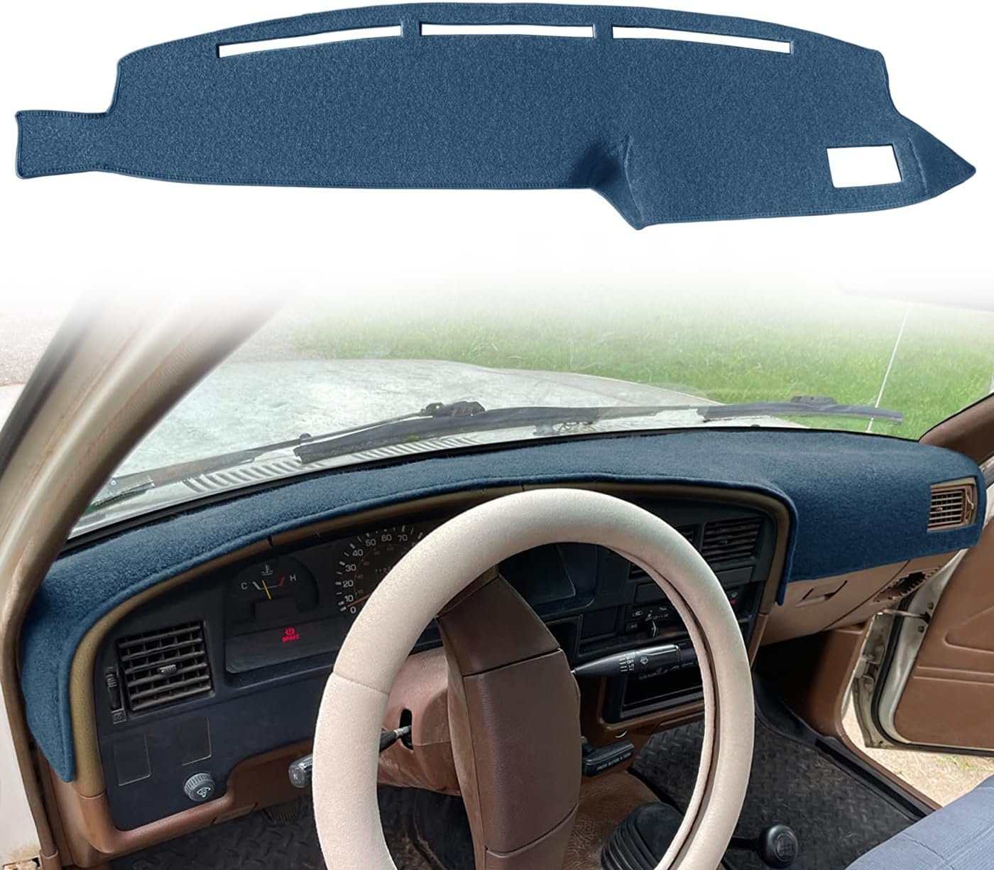 Dash Cover Mat Custom Fit for Toyota 4Runner Pickup Truck 1990-1995, Dashboard Cover Pad Carpet Protector (Navy Blue) F96