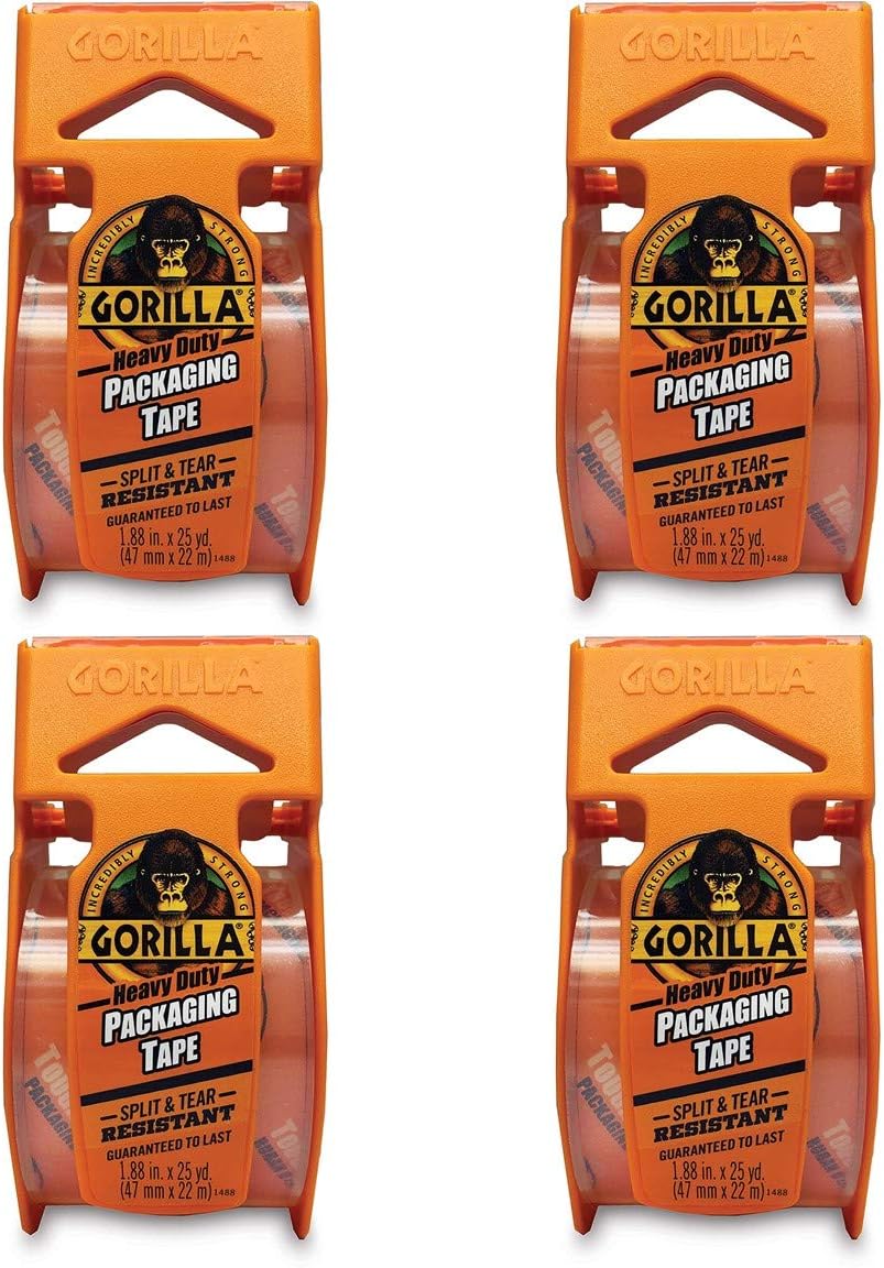Gorilla Heavy Duty Packing Tape with Dispenser for Moving, Shipping and