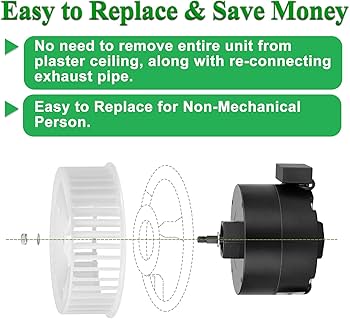 ▷▷mam 8832NA Fan Motor and Blower Wheel Assembly Compatible with