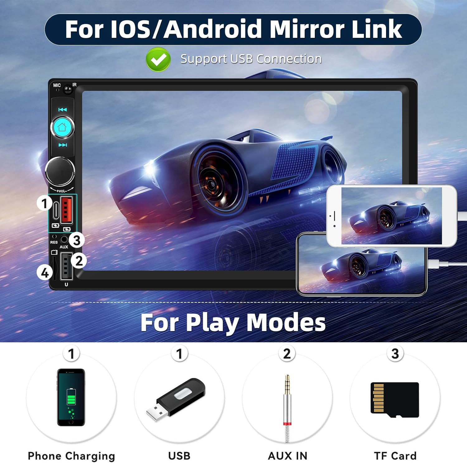 CAMECHO Car Stereo Reversing Image Display
