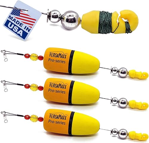 VERSAMAXX Bolt Pro Series - Juego de 3 aparejos de corcho para agua salada con profundidad ajustable