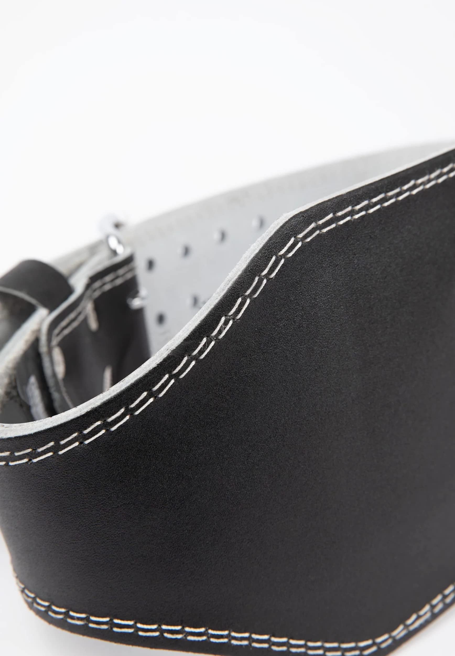 Gorilla Wear - 6 Inch Padded Leather Lifting Belt - Schwarz/Schwarz - Bodybuilding Krafttraining Gym Training Gewichtheben Unterstützung Stabilisierung mit Logos für Sport aus Leder, XXL-3XL