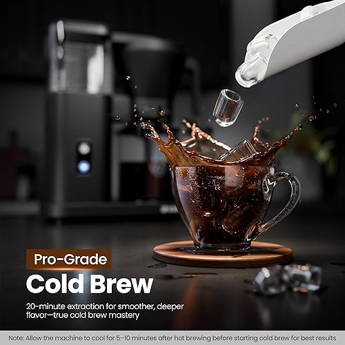 Miniatura 6 de Kismile Cafetera de goteo de 8 tazas, verter sobre café con calor instantáneo de 3 segundos, 197-205 , tanque de agua extraíble, control de flujo