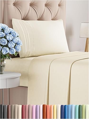 Miniatura 1 de Juego de sábanas de tamaño individual XL, sábanas transpirables y refrescantes, sábanas de dormitorio universitario, sábanas de lujo de hotel,