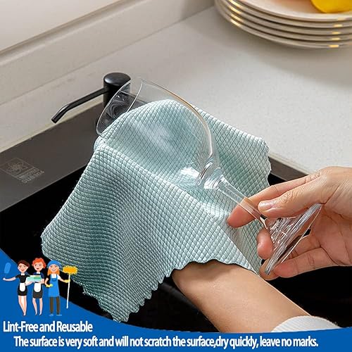 Miniatura 3 de Paño de limpieza de microfibra, trapos de limpieza de cocina sin rayas, toallas de limpieza fáciles de limpiar, paño de limpieza a nanoescala para