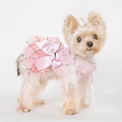 Miniatura 4 de XXS Ropa para perros - Vestidos para perros pequeños - Vestidos de primavera para perros - Teacup Yorkie Chihuahua - Suéter de gato, XXS, rosa