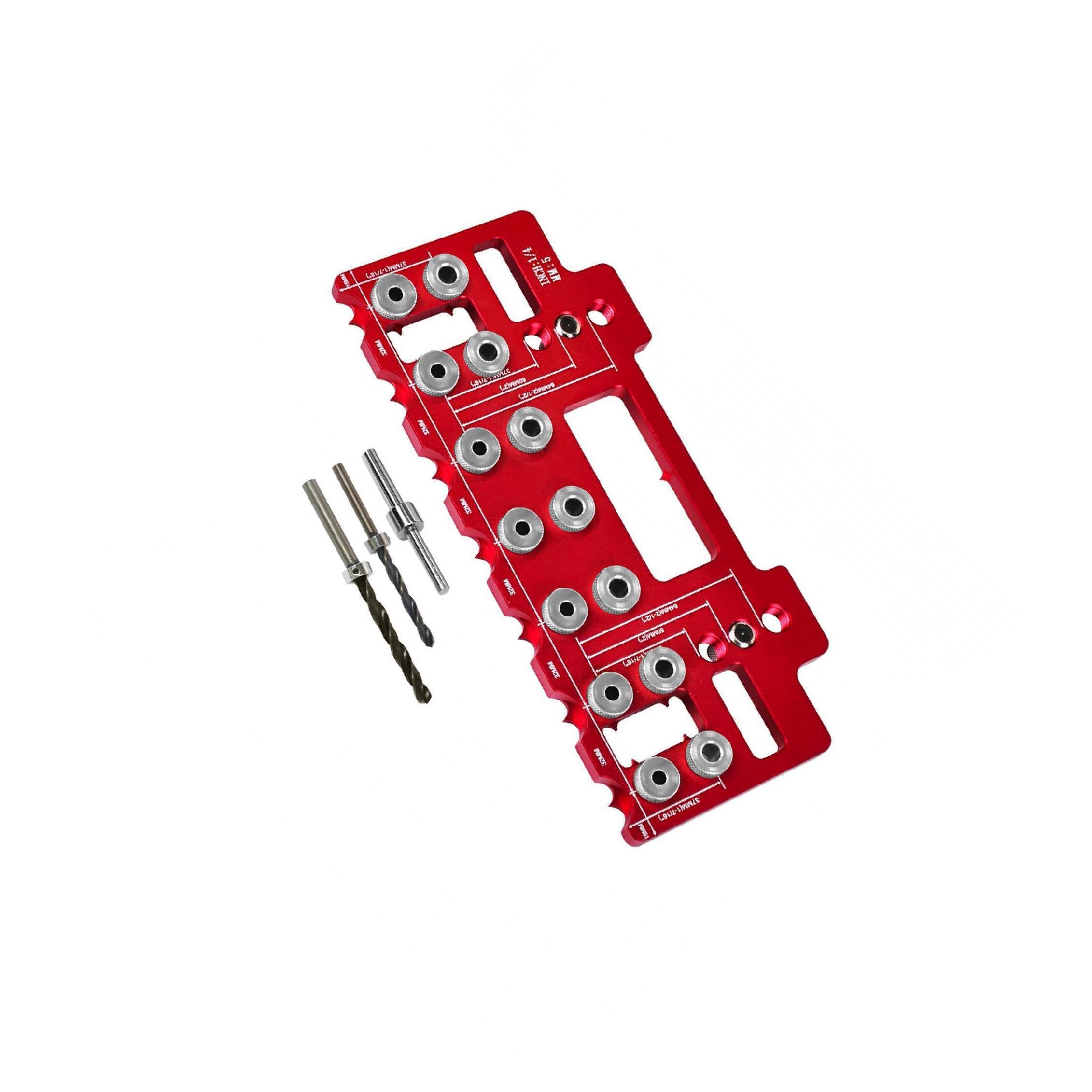 Modello di foratura per perni per mensole con utensile da 1/4 di pollice e 5 mm per lavori di ristrutturazione domestica intelligenti e 3 punte da