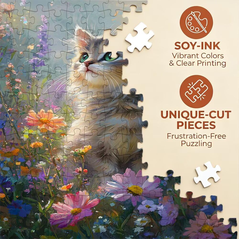 Katze Chrysanthemum Puzzle 6000 Teile, Klassische Puzzles, Geschicklichkeitsspiel Puzzle für Erwachsene, Puzzlespiele für Die Ganze Familie, Mit Schöner Verpackung, Dekoration Puzzles DX0YL3-932