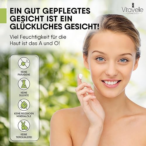 Miniatura 8 de VITAVELLE Mascarilla hidratante para el cuidado de la piel, crema facial hialurónica, máscara facial para el cuidado de la piel sensible, mascarilla