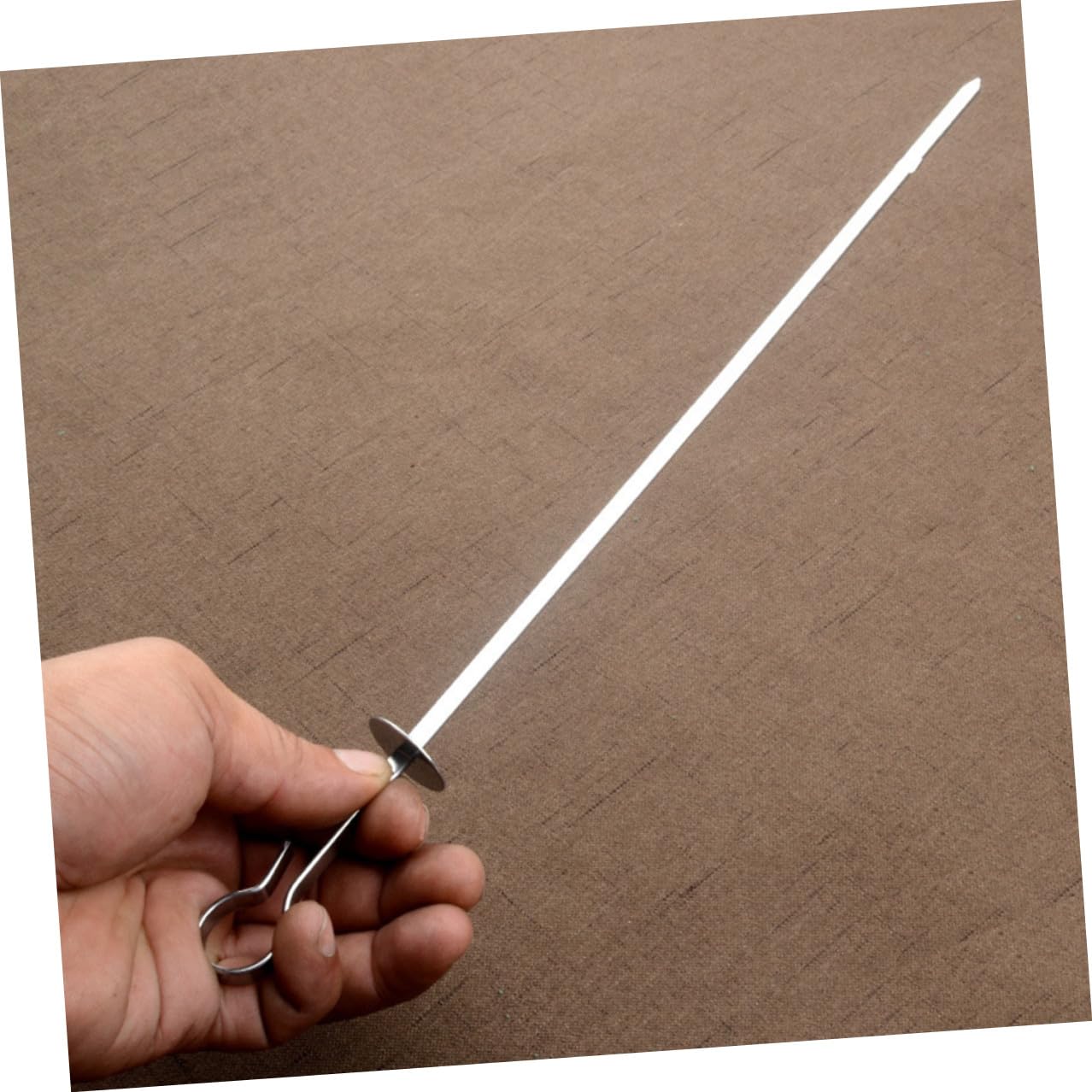 Spiedini da Barbecue 20 Pezzi Acciaio Inox Piatti Anello | Design Piatto, Mantiene Cibo Fermo Durante la Cottura, Facili da Usare, Colore Argento, Set da 20 Pezzi