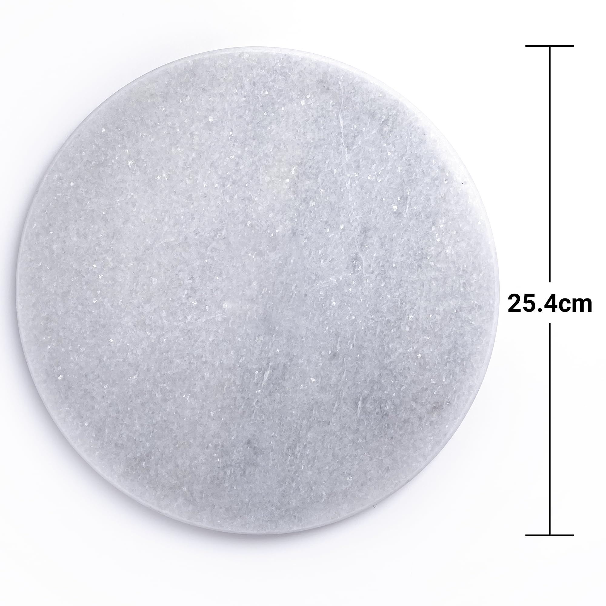 Weißes Marmor-Chakla, hochwertiges Marmor-Ring-Basis, Rollbrett für mehrere Zwecke (27,9 cm)