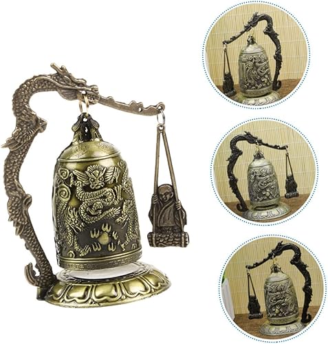 Miniatura 8 de Bell Strike Adornos de oficina, decoración de metal, modelos de metal, adorno de Buda de latón, accesorios para el hogar, campana de dragón, campana