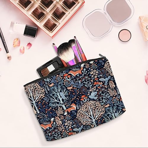 Miniatura 4 de jeilink Linda bolsa de maquillaje divertida con diseño floral de animales para amantes, mujeres, niñas, hijas, enfermeras, compañeras de trabajo,