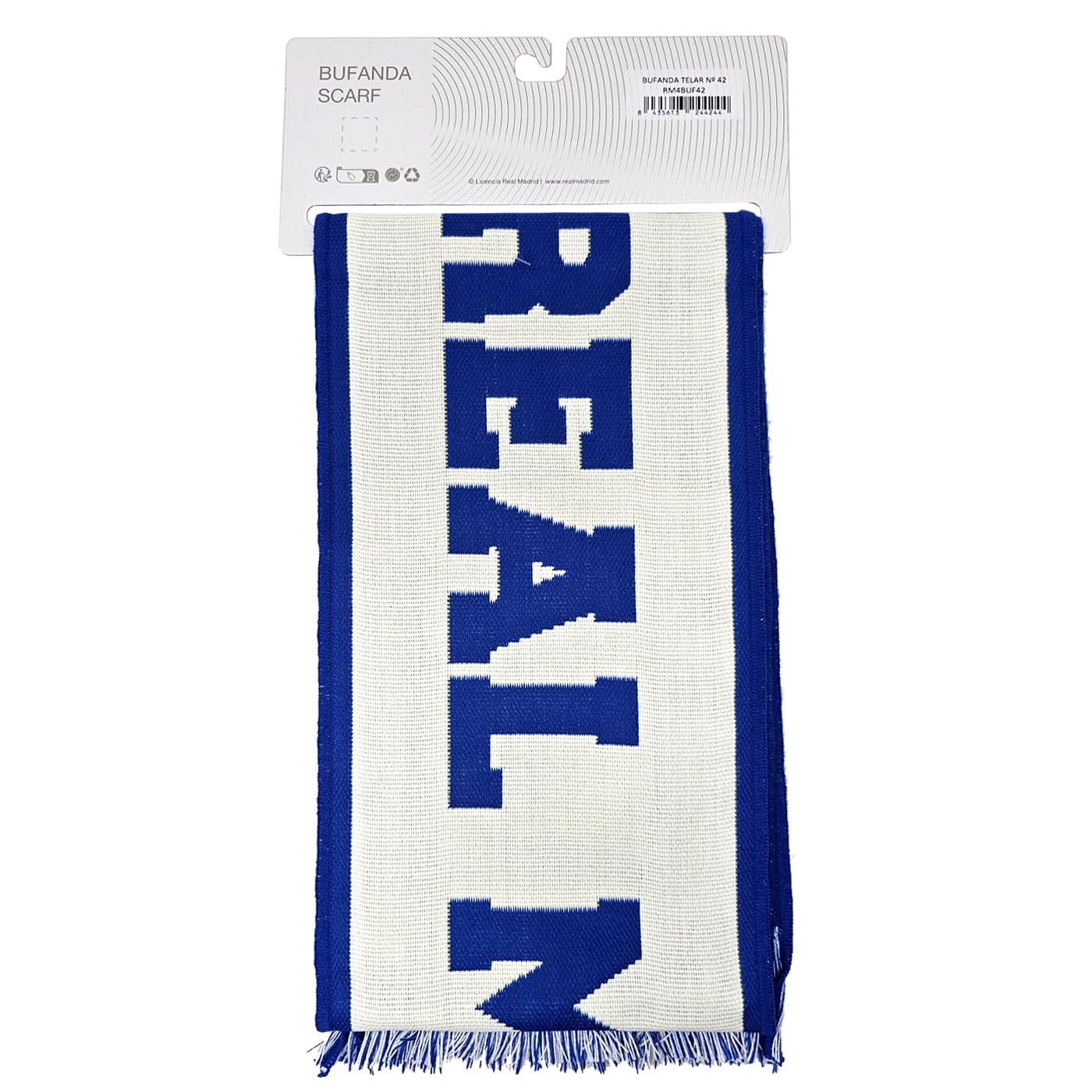 Szalik Real Madryt HALA MADRID Loom nr 42 Licencja - Wymiary 140x20 cm