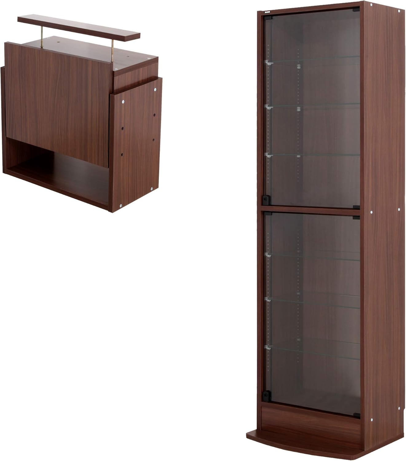 (JAJAN)[ 鍵付きコレクションケース ]フィギュアラック サード レギュラー 本体ハイタイプ + 上置きロータイプ 幅55cm