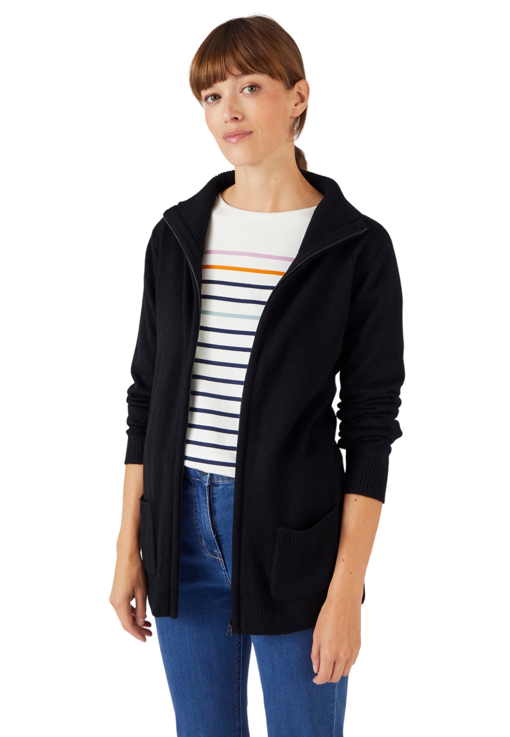 Damart - Zipped Cardigan, Black, 18/20