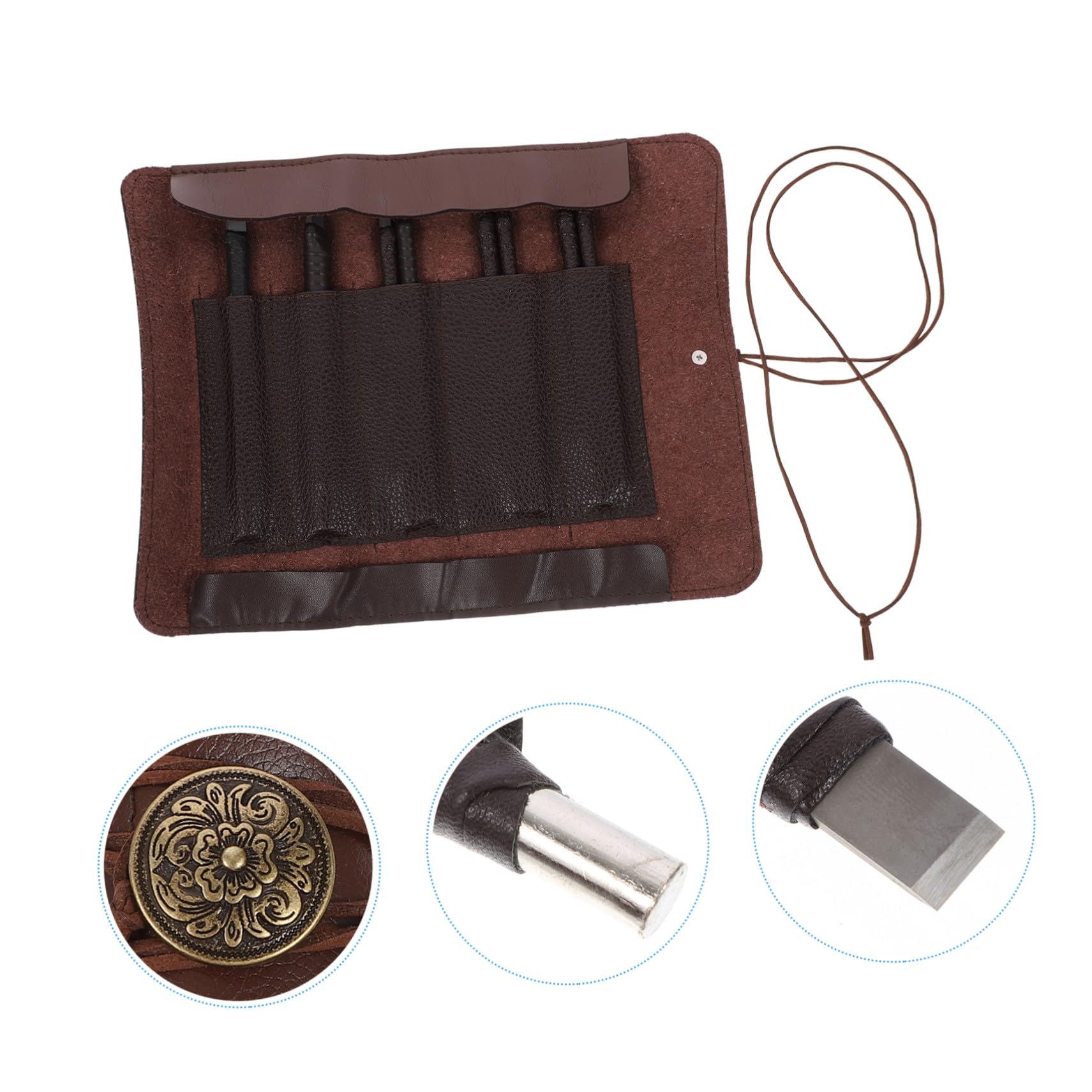 SHINEOFI Kit Lavorazione Legno 8 Pezzi con Borsa in Acciaio, Strumenti per Intaglio Robusti e Impermeabili, per Artisti e Principianti nel Wood Carving DIY