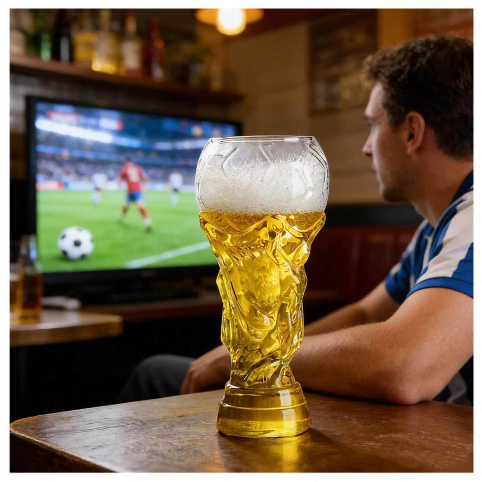 Boccali Birra per Coppa Del Mondo, 800ml Tazza Trofeo Calcio, Bicchiere Originale Birra per Birra e Cocktail
