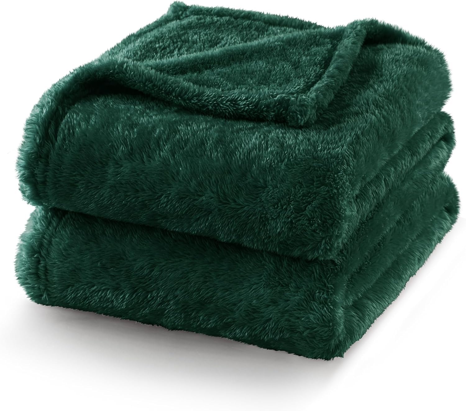 Exclusivo Mezcla Manta Polar de Felpa, Súper Suave, Manta Mullida y Cálida para Sofá, Cama, Uso en Cualquier Estación, 220x240 CM, Verde Bosque OEKO-TEX STANDARD 100