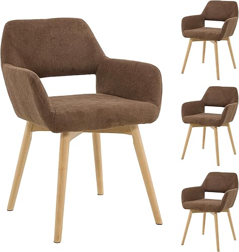 Miniatura 1 de YEEFY Juego de 4 sillas de comedor modernas de mediados de siglo, 2 y 6 cómodas sillas decorativas tapizadas para cocina, comedor, sala de estar,
