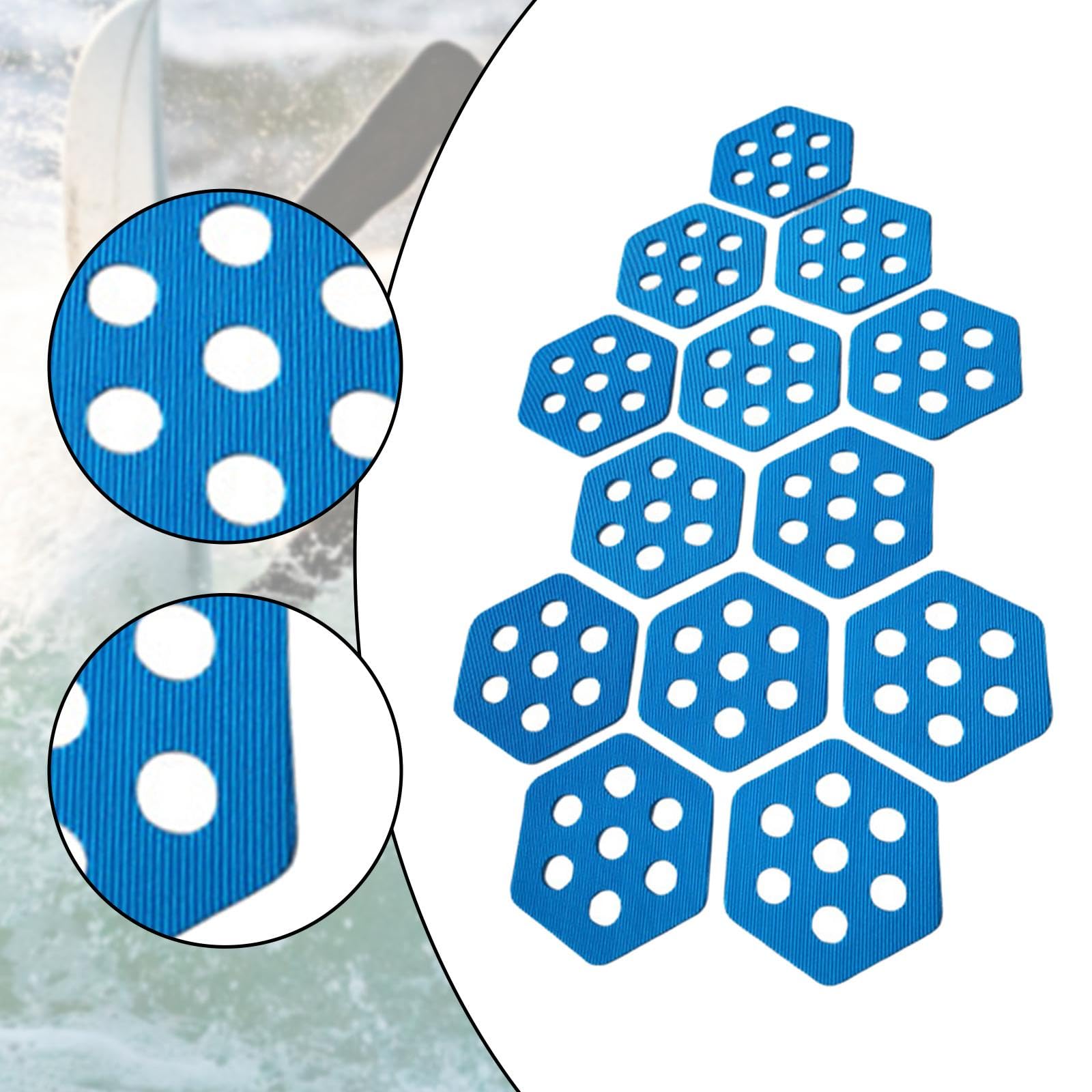 12 Stück Surfboard Mat Grip Surfbrett Grip Pad Surfbrett Traktion Deck Pad Anti-Rutsch-Surfpads Yatch Deck Pad selbstklebendes Tailpad Deck Grip für Skimboards Paddleboards