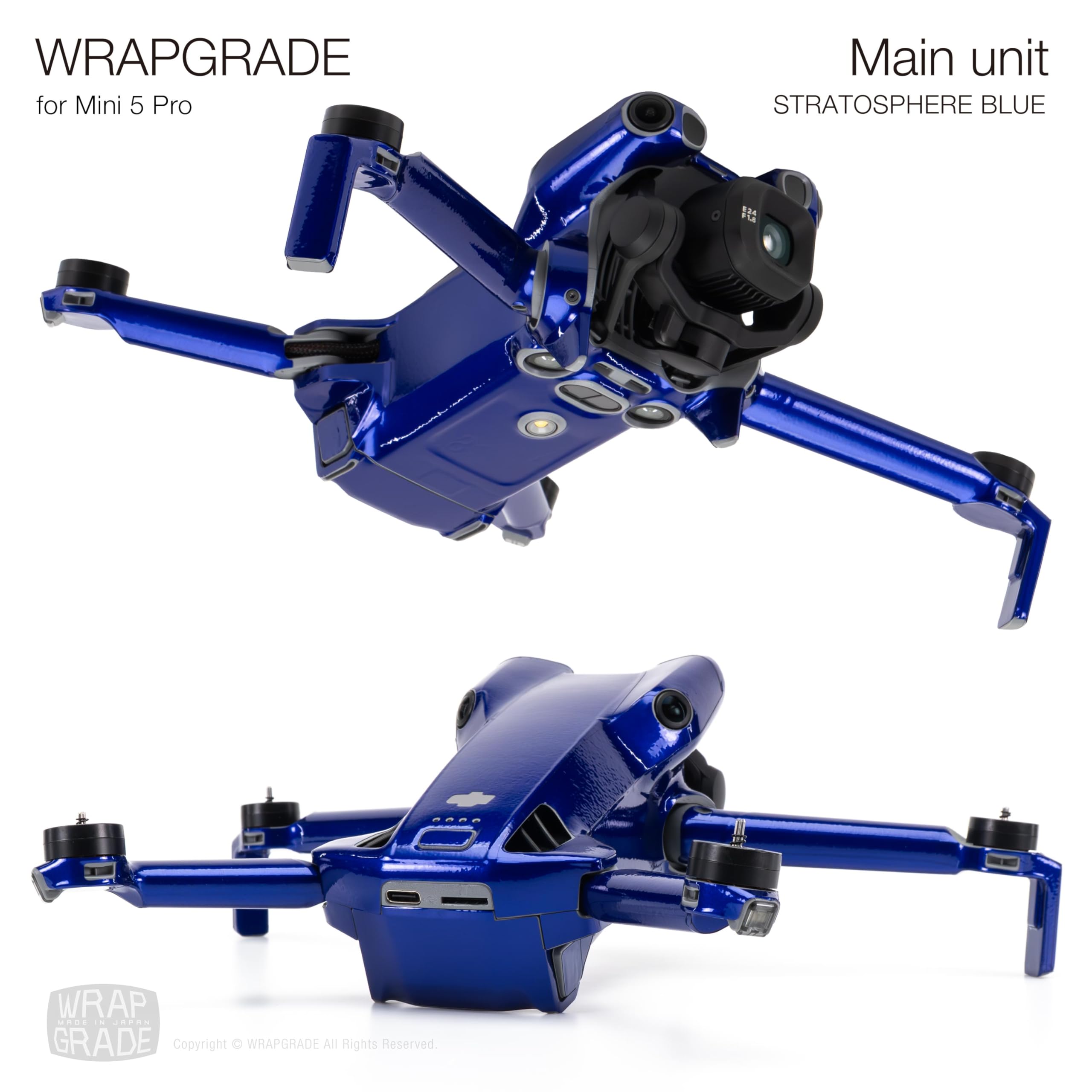 WRAPGRADE Skin Stickers Compatible with DJI Mini 5 Pro (Stratosphere Blue) - Image 4