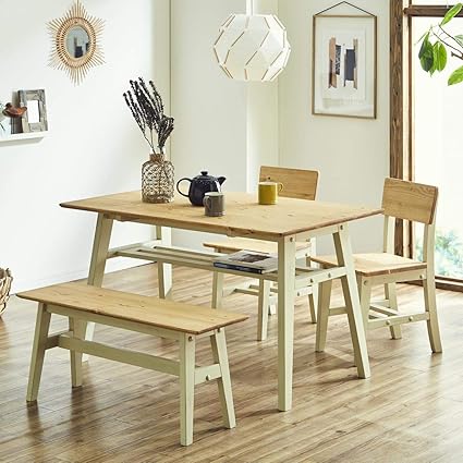 Amazon インダストリアル ダイニングテーブル 幅140 ビンテージ 4人用 家具 テーブル キッチン リビング おしゃれ メンズ 収納あり Td 1704lbk チェスター ダイニングセット オンライン通販