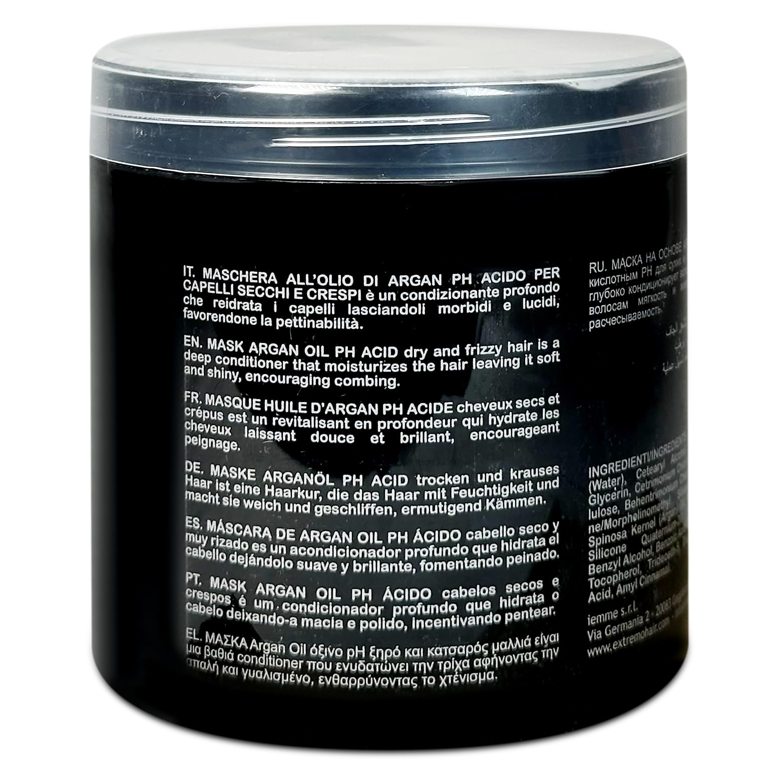 Mascarilla de Argán para Cabello Seco y Rizado, 1L, 3 Unidades | Hidratación Profunda, Brillo y Suavidad, pH Ácido, Anti-Frizz, Fácil de Peinar