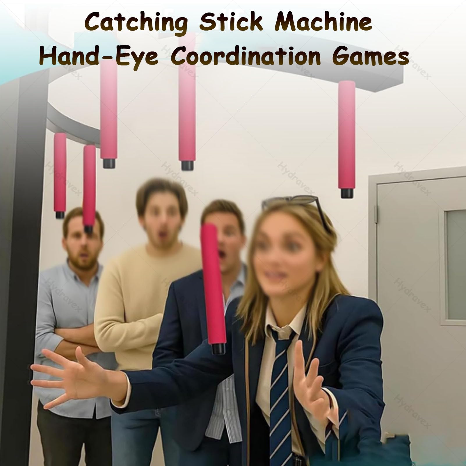 Gra ćwicząca koordynację wzrokowo-ruchową, automat do gry Catch Stick, gra refleksowa z pałeczkami, światłem i dźwiękiem oraz statywem o regulowanej wysokości, do użytku komercyjnego w domu Yellow