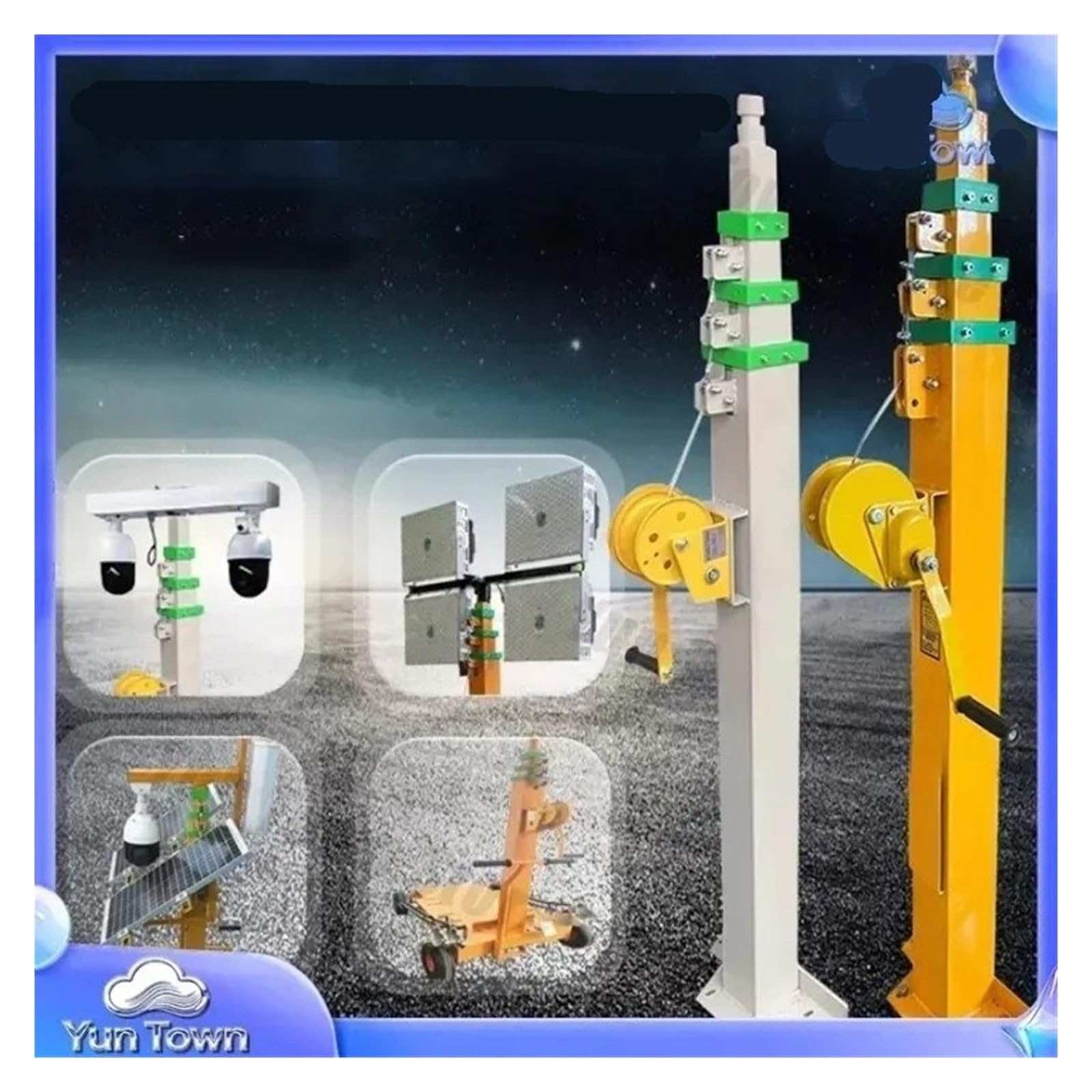 Albero idraulico galvanizzato telescopico 3M - 9M della torre del faro dell'argano elettrico for l'albero telescopico di 3M 9M