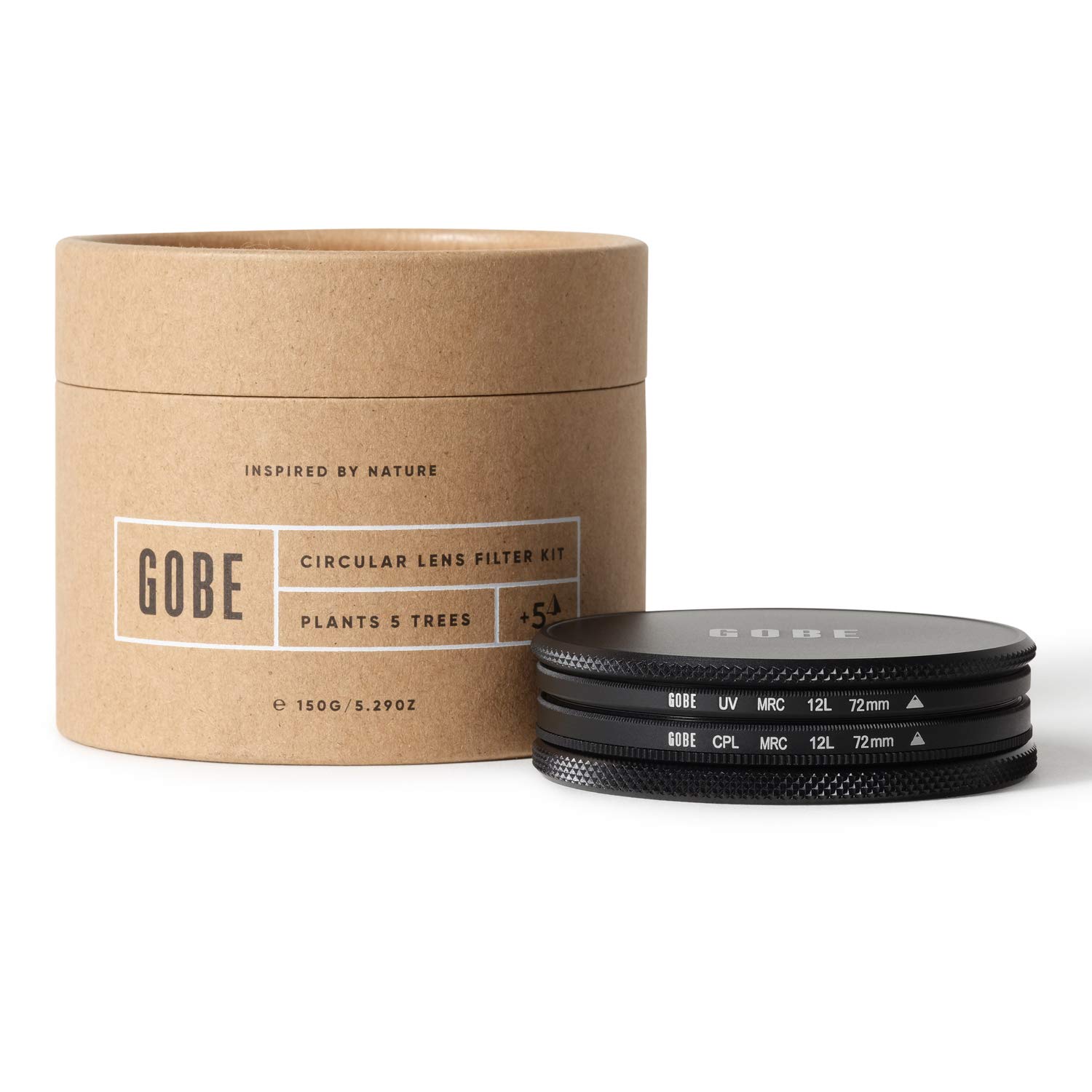 Gobe 72mm UV + Circular Polarizing (CPL) Lens Filter Kit (1Peak)