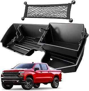 Under Seat Storage Boxes for Silverado Sierra 1500 2500HD 3500HD 2019–2026 | Easy Installation & Remove Requires No Tools & Drilling Durable ABS Plastic Waterproof Easy to Clean Fit for Crew Double Cab