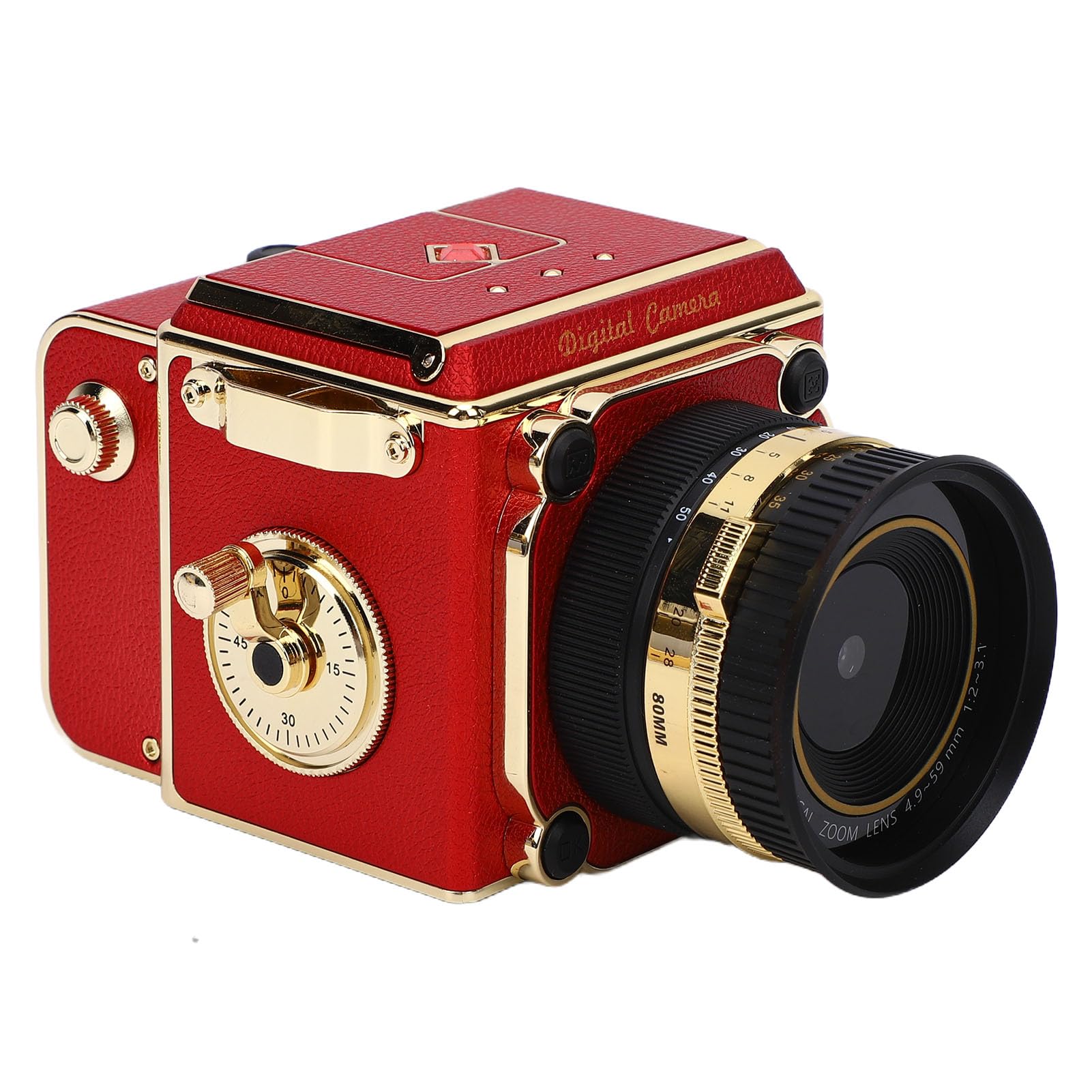 Vintage Digital Camera, 56MP 2.7K HD Video 16x Digital Zoom with Smart Auto Focus Macro Settings, for Retro Photography Vlogging (Red)-image-33