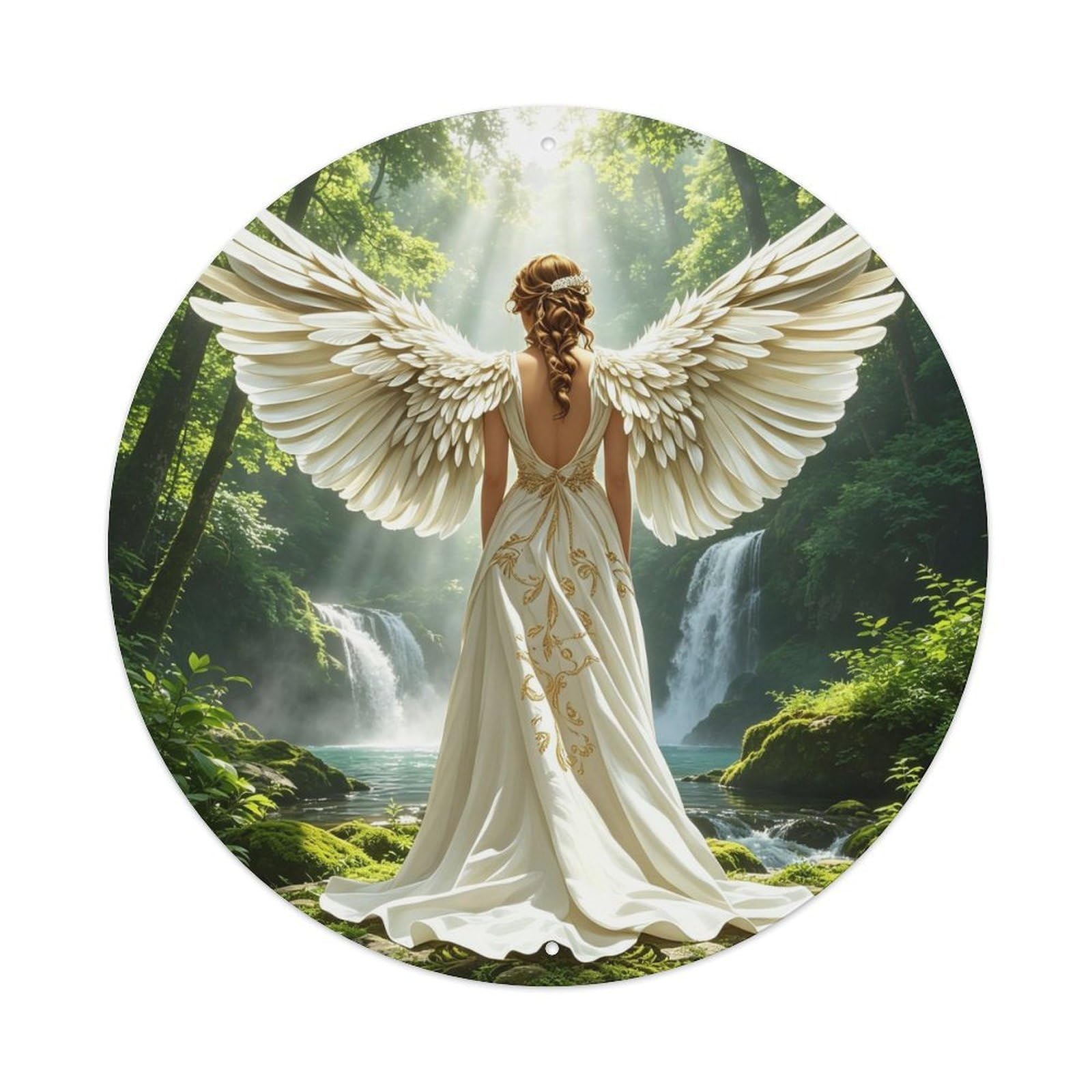 Waterfall In Mountain Forest Metal Tin Sign Plaque