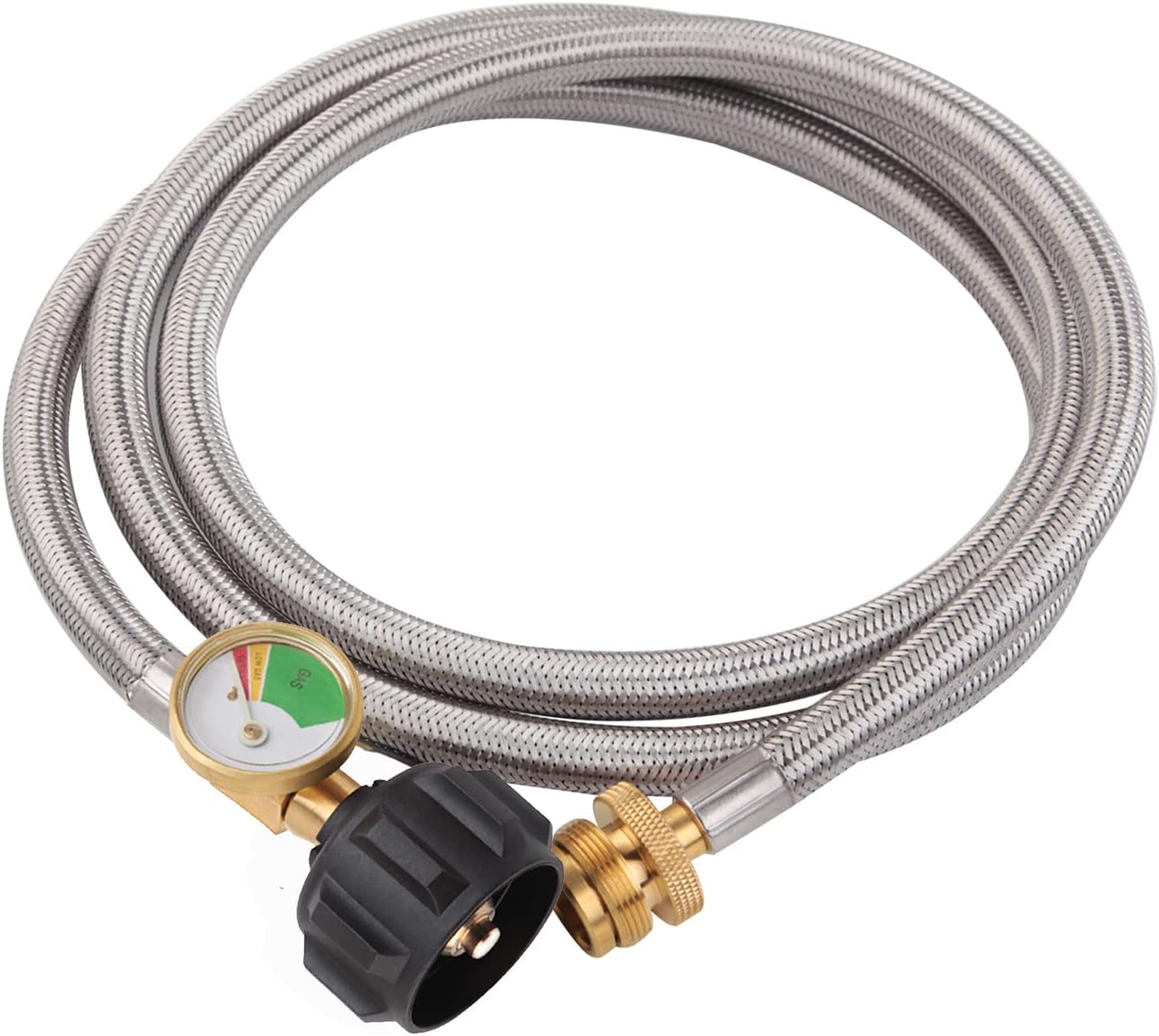 DOZYANT 5 FT Propane Hose Adapter with Propane Tank Gauge