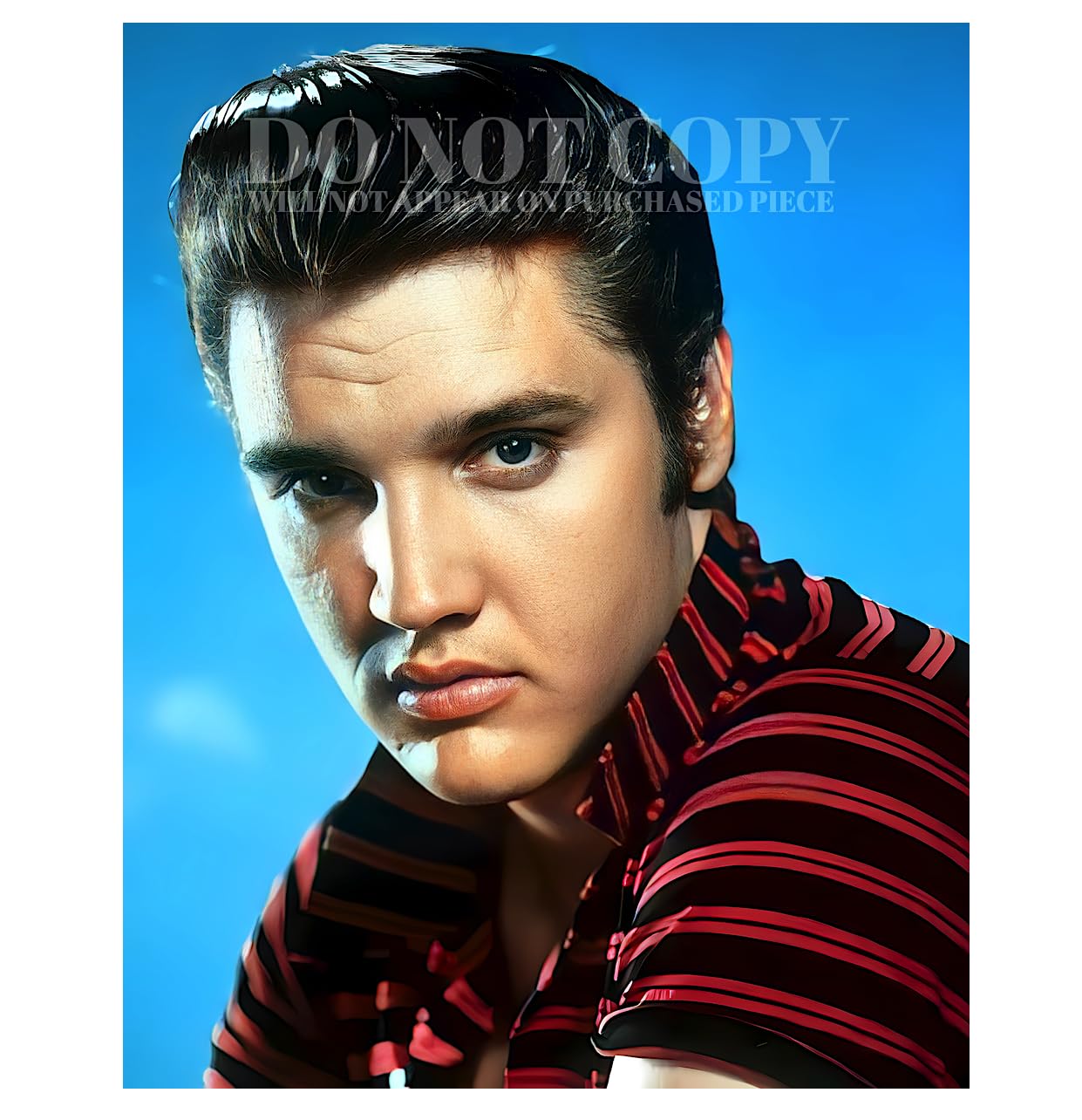 Photographie d'Elvis pour décoration salon vintage et ambiance rock and roll des années 50