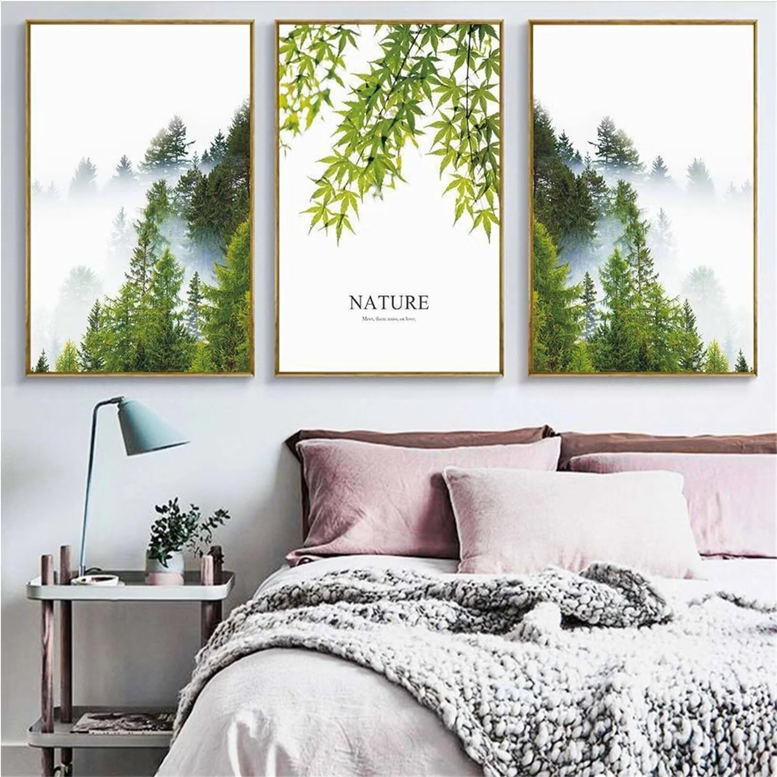 Diamond Painting Kit Complet Forêt fraîche 3 Pièces 40x60cm pour Décoration Murale