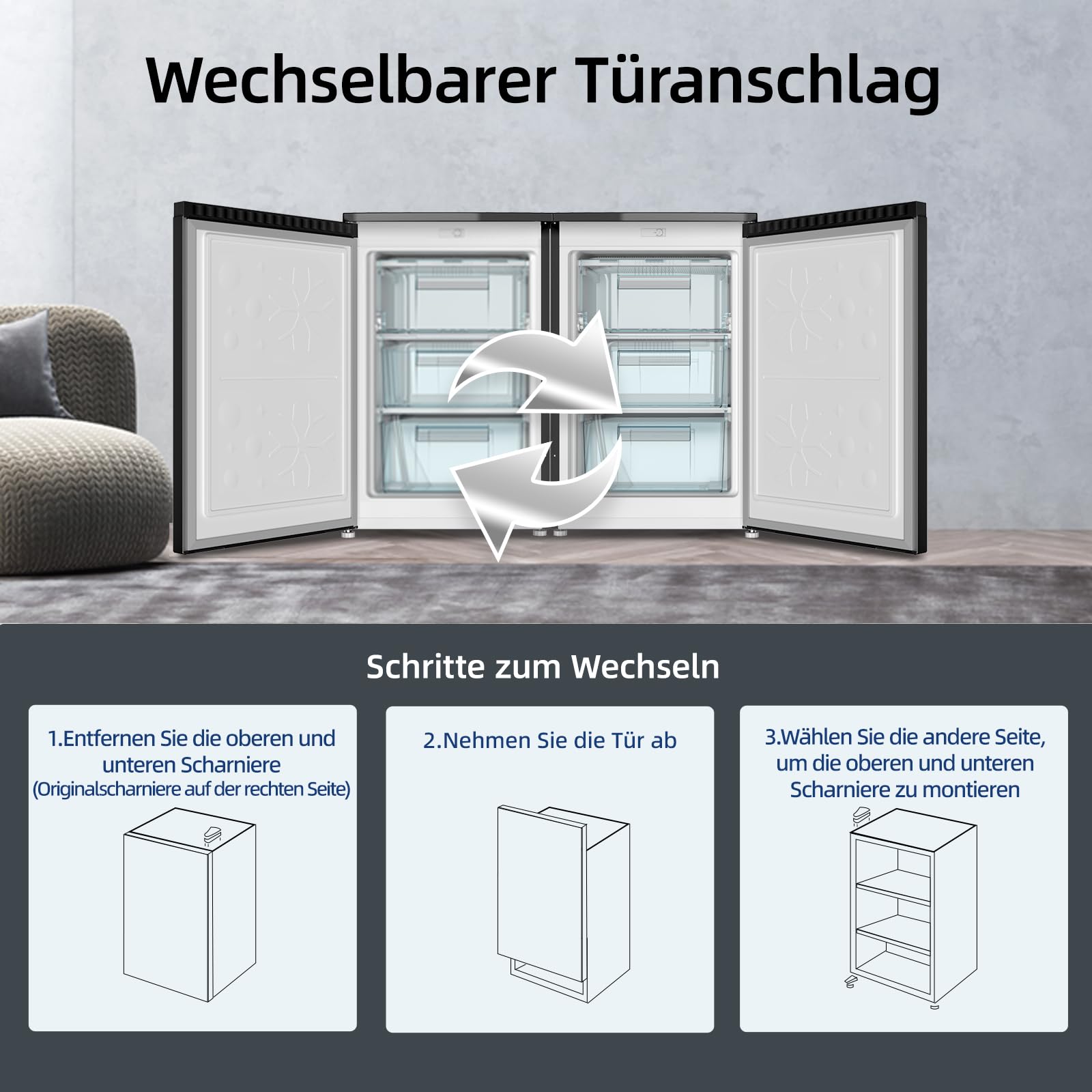 CHiQ CSD95BC Gefrierschrank 85L 4 Sterne Schnellgefrieren -24°C EEK C 103kWh/Jahr 39dB