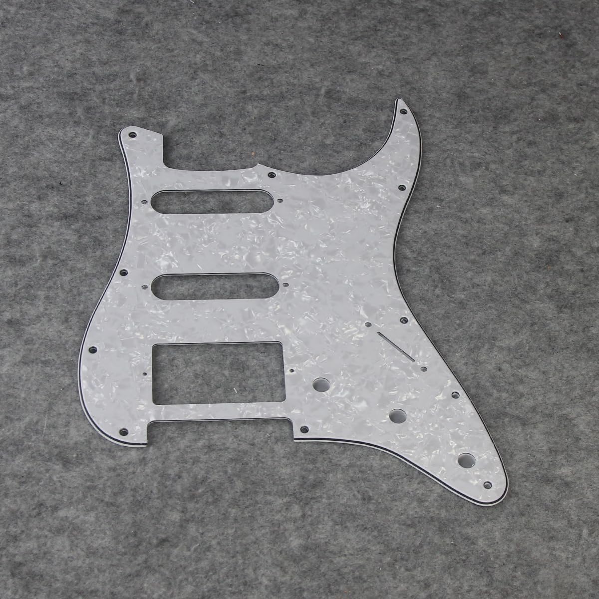 FLEOR HSS Guitar Pickguard 11-Hole ST Style Electric Guitar Pick Guard Backplate Set with Mounting Screws,4Ply White Pearl