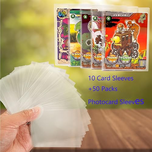 Miniatura 4 de Protectores de tarjeta, 10 fundas transparentes para tarjetas cargadoras superiores de ladrillo + 50 fundas protectoras para tarjetas