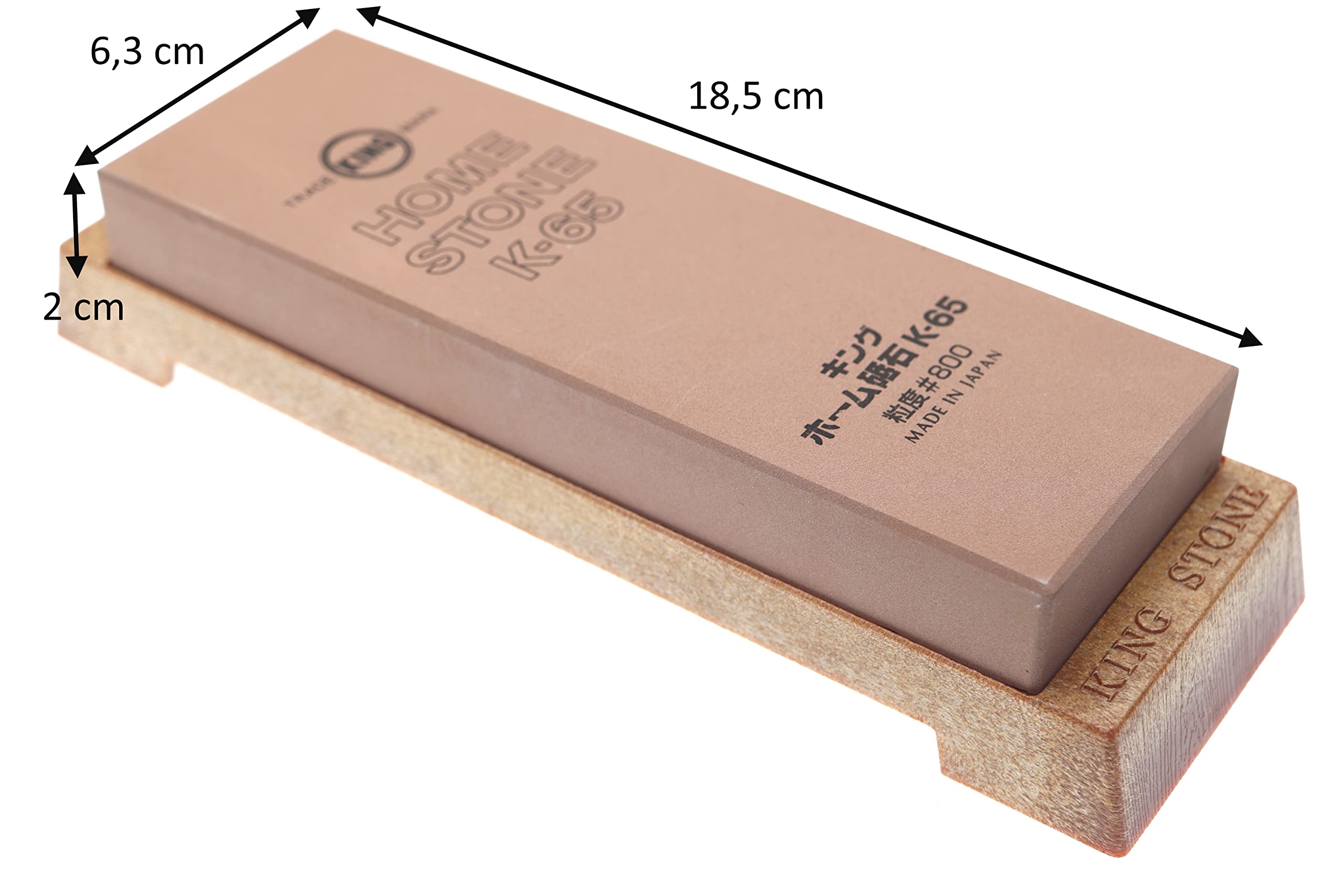 King - Pietra per affilare giapponese, grana 800, con supporto sintetico antiscivolo e stabilità all'uso Waterstone pietra ad acqua, fabbricazione giapponese