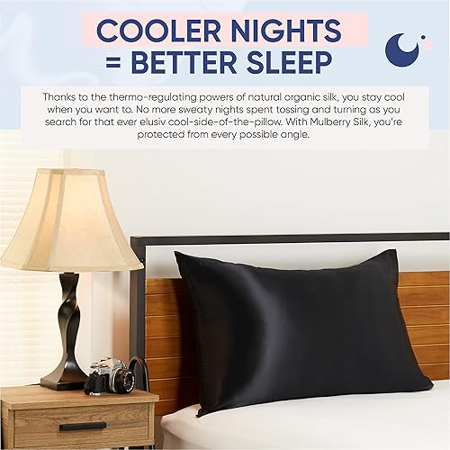 Miniatura 7 de Blissy Funda de almohada de seda - 100% seda de morera pura - Fibras de alto grado 22 Momme 6A - Funda de almohada de seda para cabello y piel -