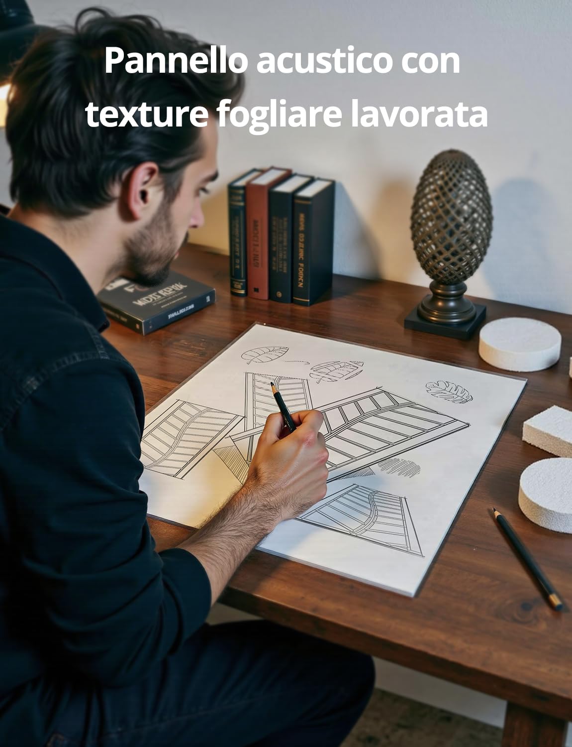 Kuchoow Grandi Pannelli Acustici Autoadesivi Fonoassorbenti da Parete, 4 pezzi, 120 x 60 x 0,9 cm, per ufficio, studio, trattamento acustico, decorazione da parete, bianco