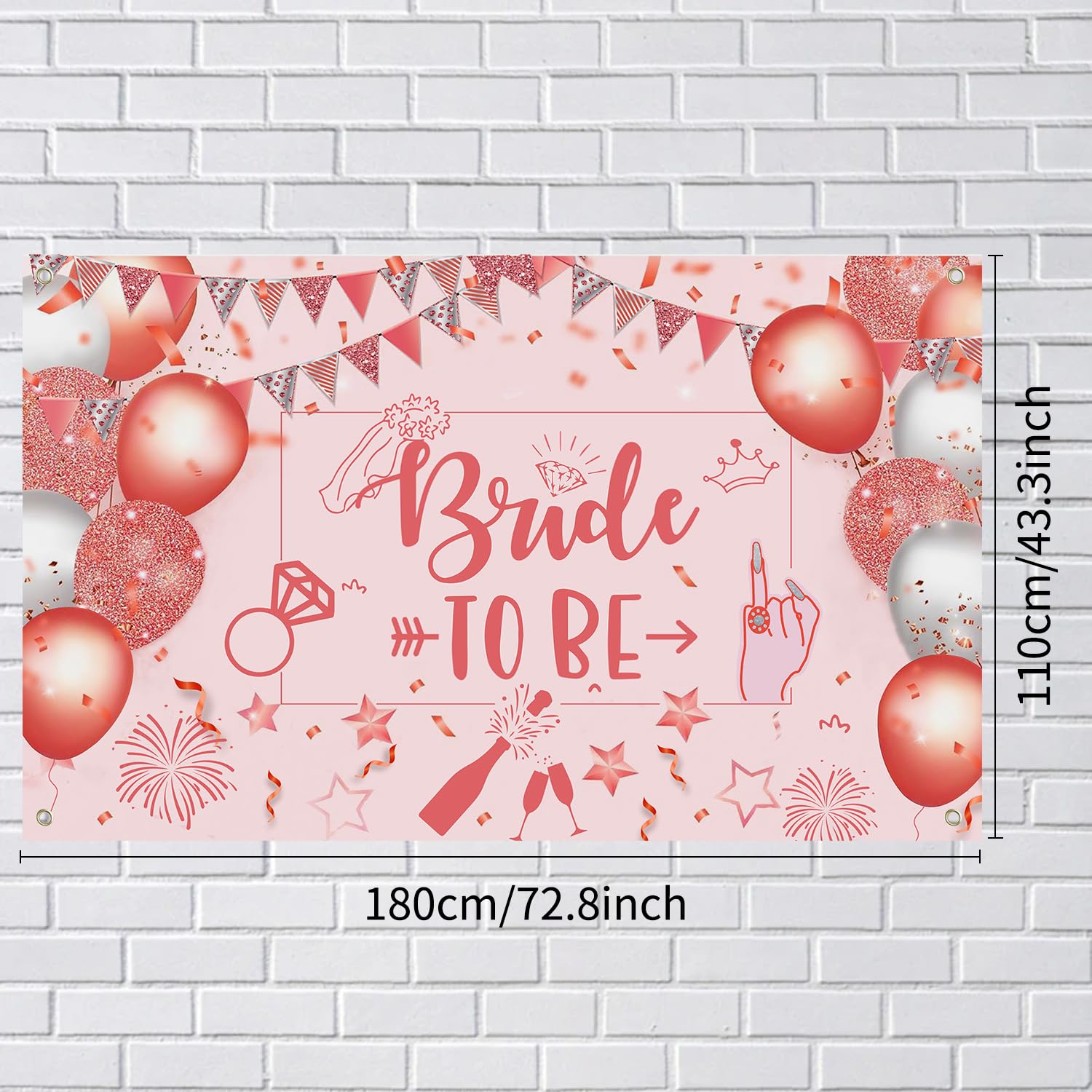 Bachelorette Party Decorations,Bride to Be Backdrop Banner Sign Poster,Large Fabric Rose Gold Bride to Be Sign Photo Backdrop Background for Bachelorette Party Decoration (ROSE GOLD)