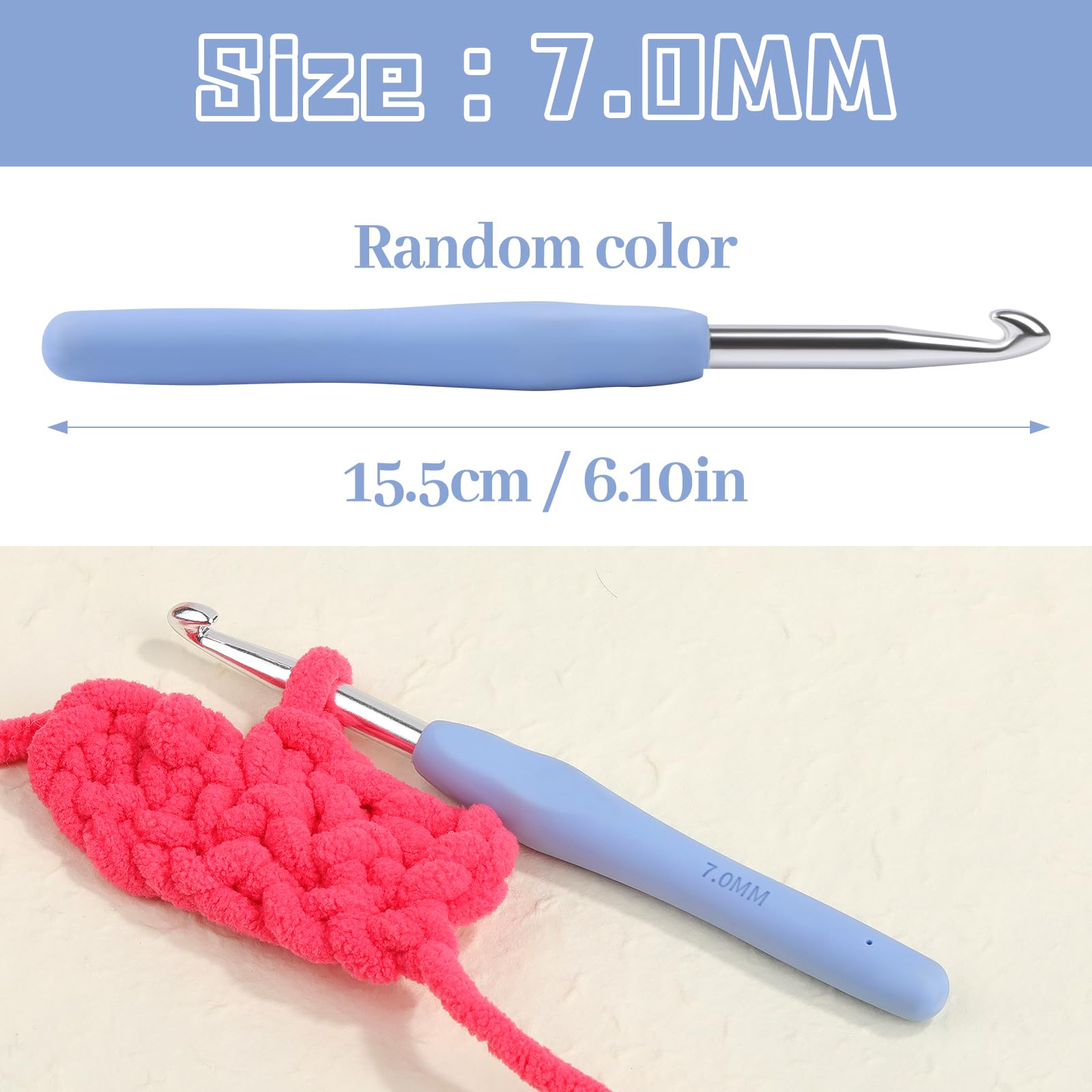 BUOKKON Crochet Hooks - Aluminum, Soft Grip -2