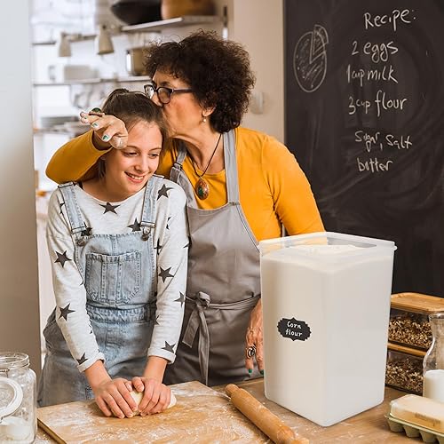 Miniatura 7 de Moretoes Contenedor de harina, paquete de 2 contenedores de almacenamiento de harina de azúcar y harina de 6.5 litros y 5.9 cuartos de galón, cajas